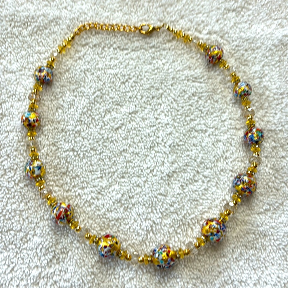 18 inch gold color beaded necklace.
